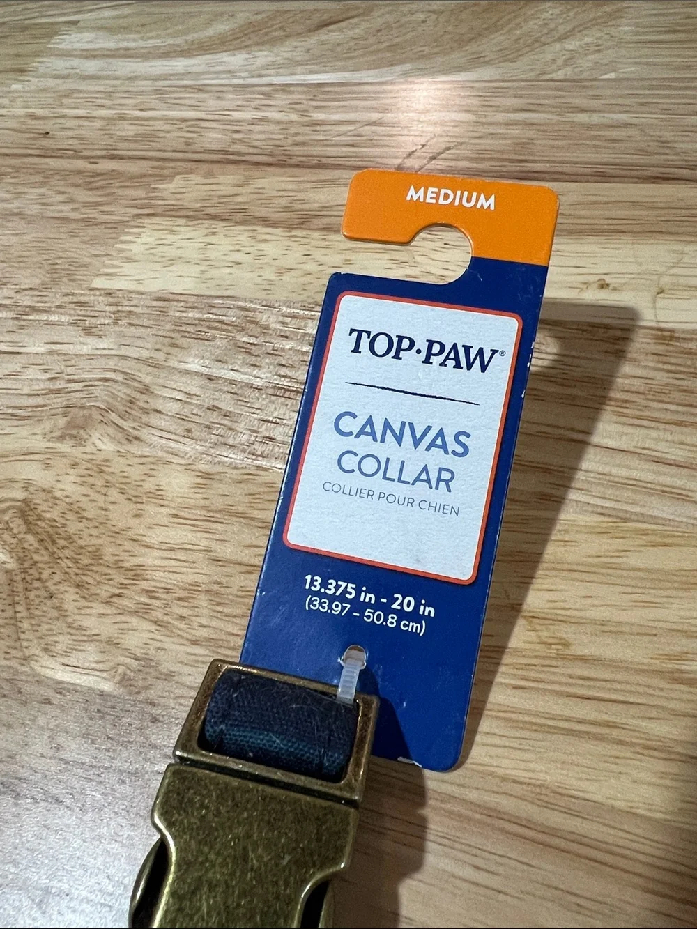 Canvas Collar dog navy blue with stripes medium 13-20” new W tags z97
